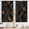 2Pcs Modern Art Curtains 3D Black Gold Streamline Pattern Living Room Bedroom Balcony Sunshade Fashion Decor Curtains