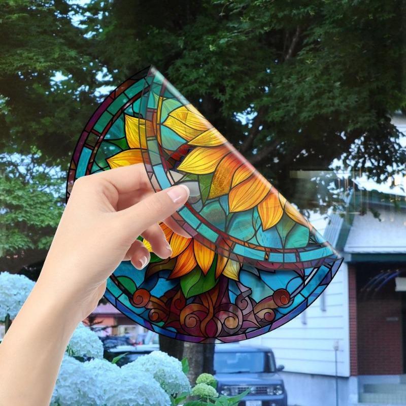 Adesivo di Avvertimento Anti-collisione Girasole Colore 3D Elettrostatico Vetro Finestra Adesivo Artistico Decorativo