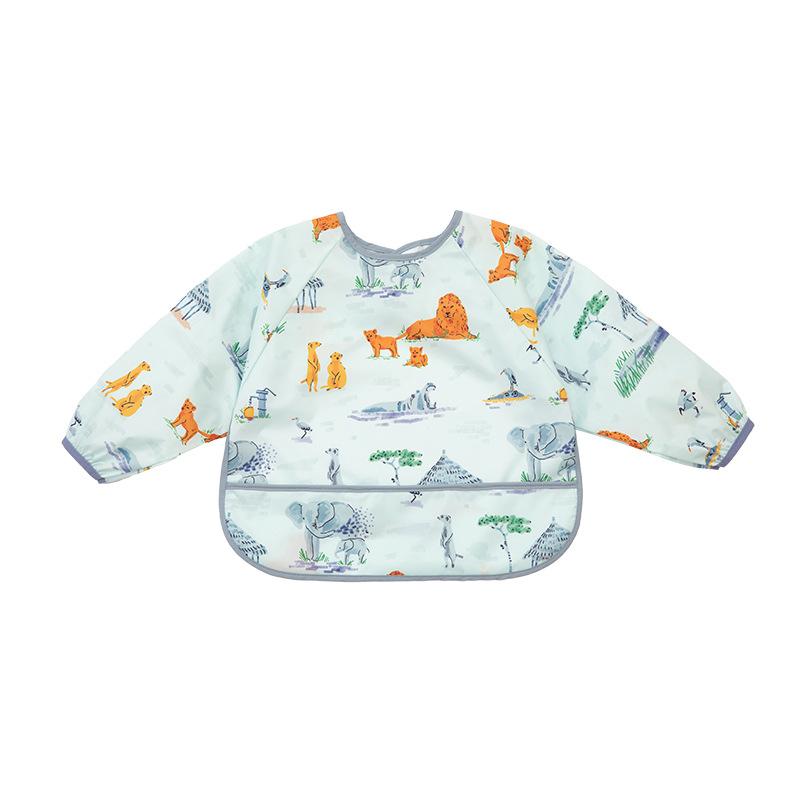 

Baby Bibs Waterproof Infant Eating Cute Cartoon Children Drawing Sleeveless Baby Bandana Bibs Soft Baby Bib Meal Burp XL сірий колір