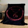 Red Capricorn Zodiac Sign with Constellation and Swirling Energy Design. for All Seasons Blanket Lunch Break Throw Gift