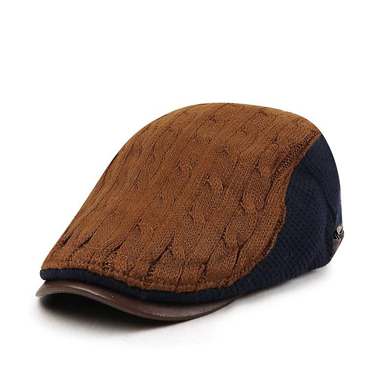 Men's casual baseball caps, berets for middle-aged and elderly men: warm knitted caps for autumn and winter