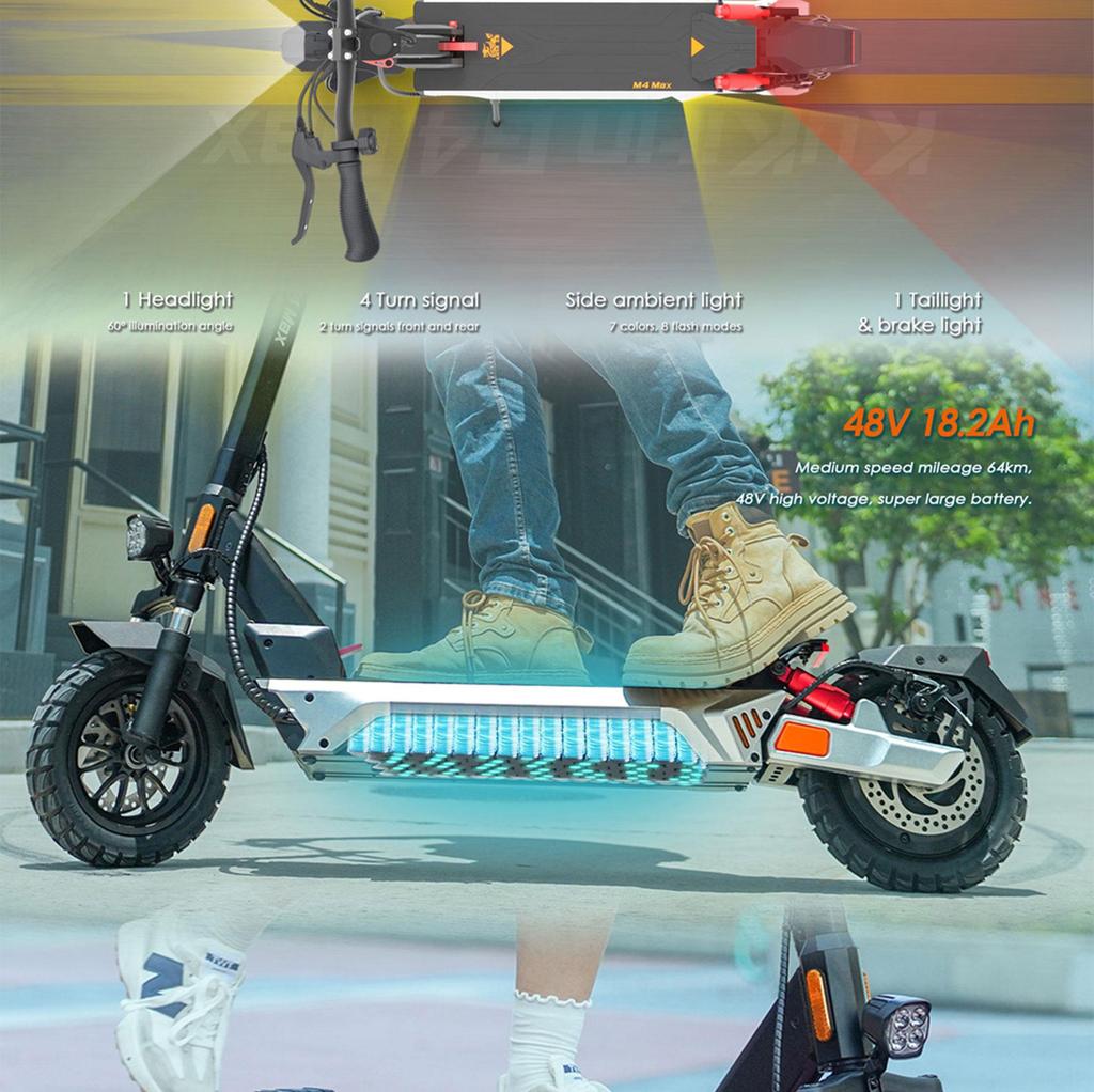 Electric Scooter Adult Kukirin 10" 800W Motor Electric Scooter Foldable Top Speed 45Km/h 48V 18.2AH Range 64Km Load 120Kg