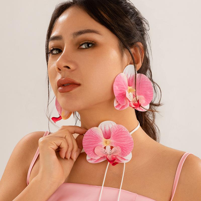 Boucles d'oreilles pendantes Papillon Orchidée Mode Pour Femmes Exagérées Grande Fleur Tempérament Bijoux de Mariage Cadeaux