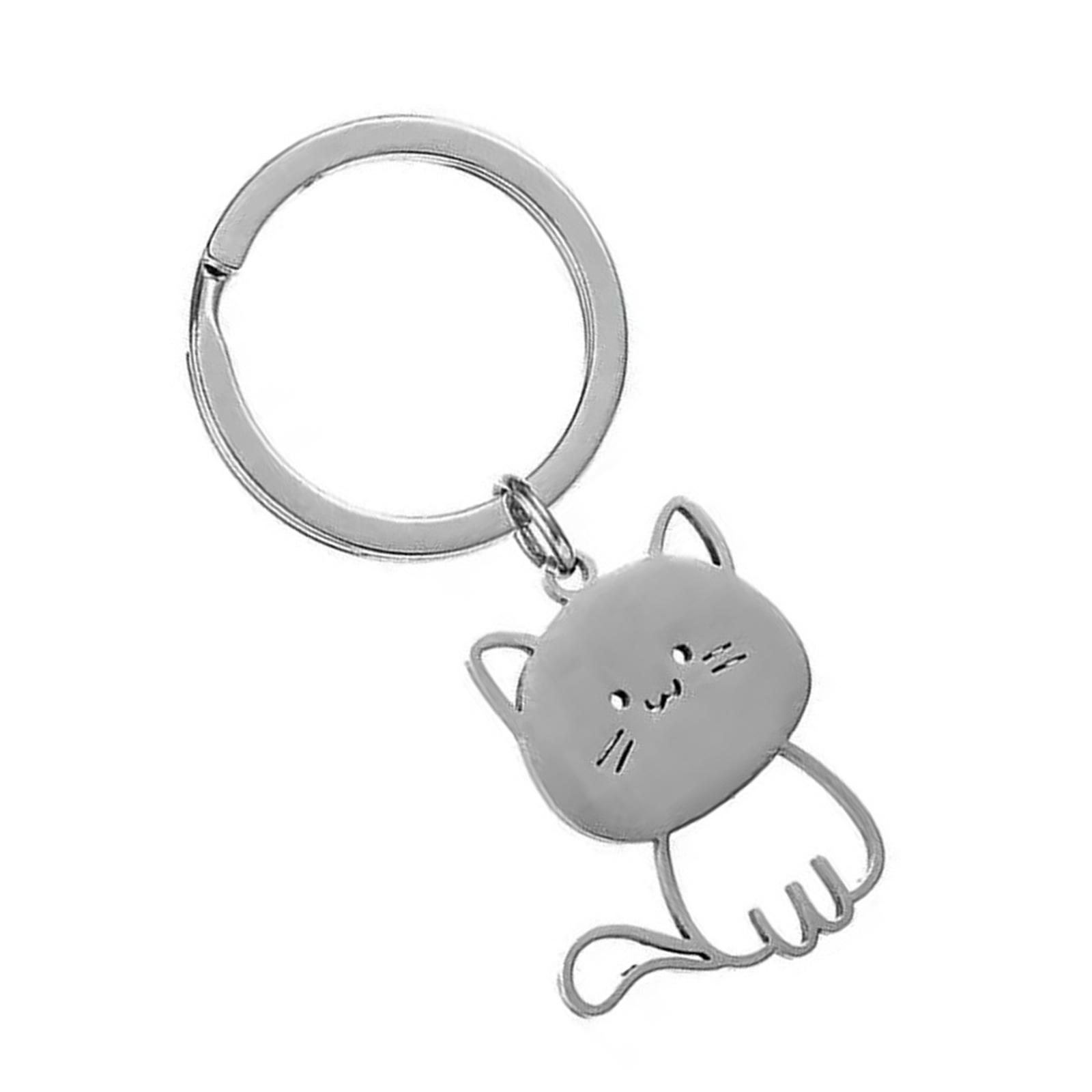 

Модный брелок-подвеска для сумки с котами из нержавеющей стали, аксессуары для молодых взрослых и любителей винтажа, подарок A