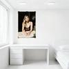 Sexy Blonde Woman Wavy Hair Bikini Vintage Metal Tin Sign for Home Resort Wall Decor - Sparkly Rings, Dark Indoor Setting, 8x12