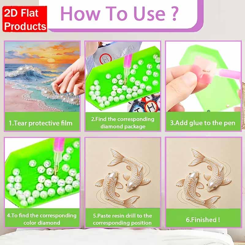 Pearl Art Painting Home Wall Decor Koi Fish Pearl Gemstone Painting Picture Crafts Adult/Beginner Gift Creative Home Decor Unframed Wall Art