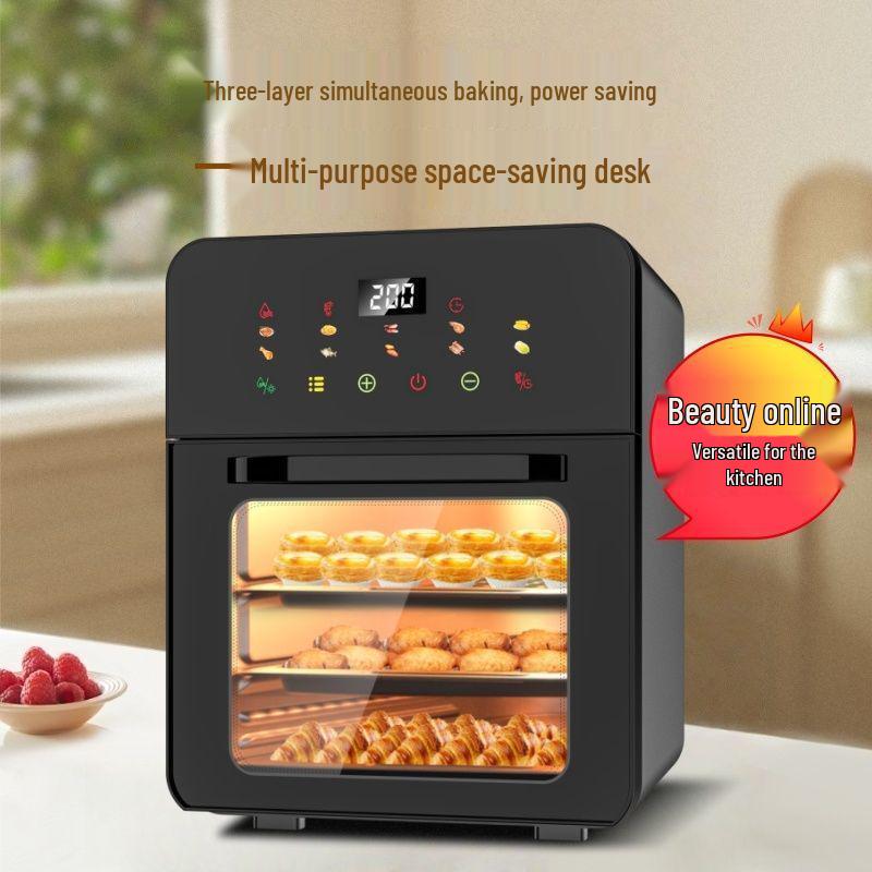 Multifunctional Electric Oven Air Fryer with Visual Window and Large Capacity for Home Baking