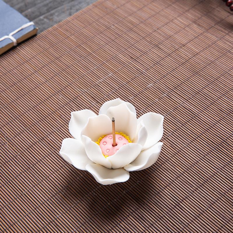 Ceramic Lotus Incense Burner Home Decor Incense Burner Stick Holder Buddhist Aromatherapy Incense Censer Use In Office Teahouse