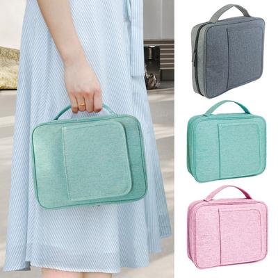 Zipper Binder Bag with Handle Large Capacity Waterproof Document File Binder Storage