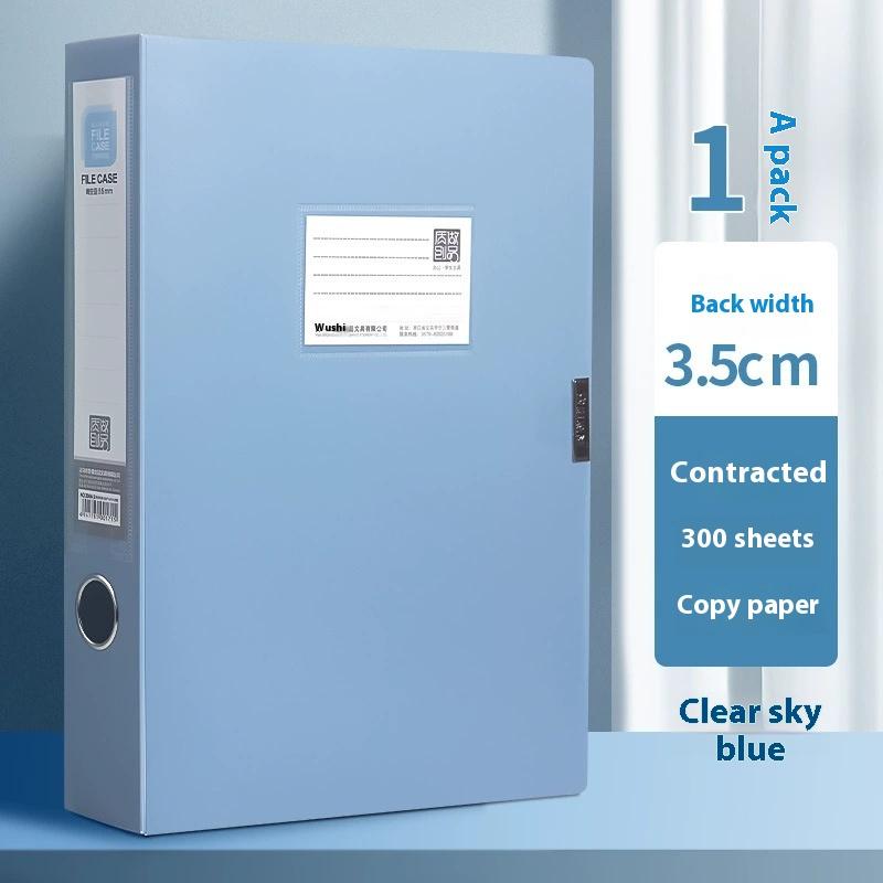 1pcs 3.5cm Large Capacity A4 File Folder Multifunctional Waterproof Document Organizer Dustproof Desktop Storage Document Holder