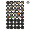 Black metal stand + 24 jars 120 ml with black cap and strainer + 200 labels + funnel