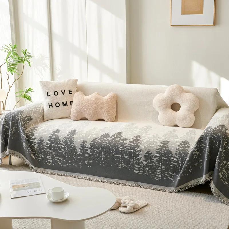 Chenille Tassel Sofa Blanket Anti-dirt Universal Sofa Covers for Living Room All Inclusive Couch Blankets Christmas Decoration