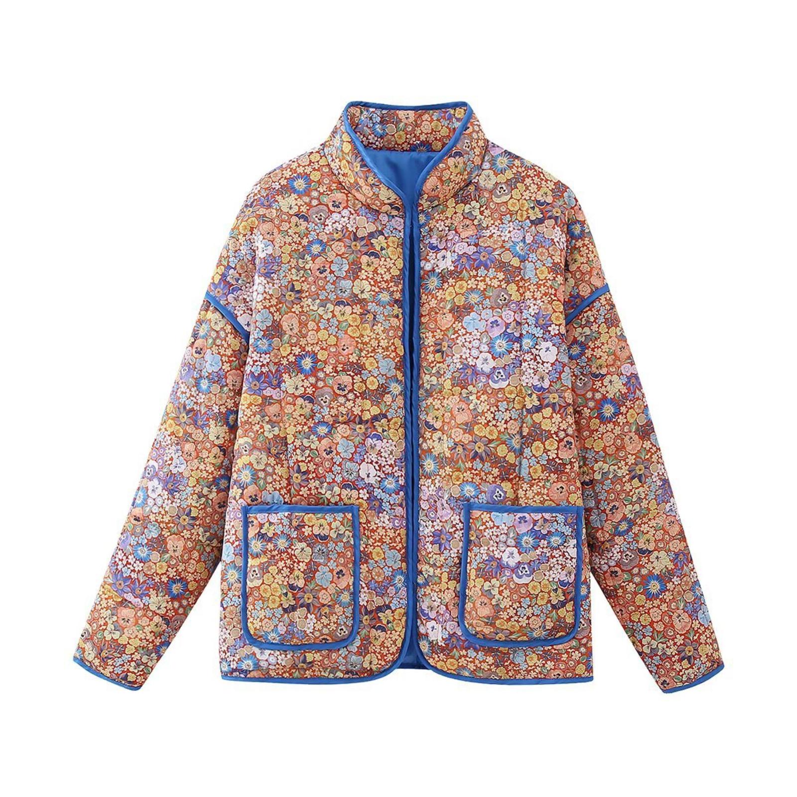 

Women s Casual And Versatile Long-sleeved Printed Cotton Jacket XS