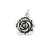 S999 Sterling Silver 3D Rose Flower Bead - Retro Thai Silver Handmade Jewelry Spacer.