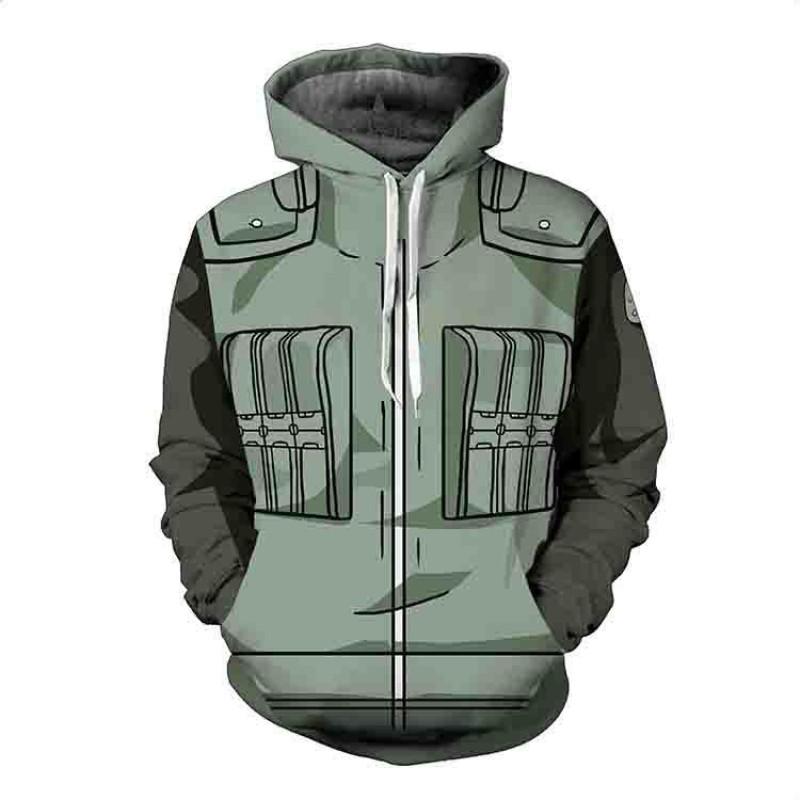 Mens Hoodie Naruto Print Slim Fit Sweatshirt Trendy Casual Streetwear