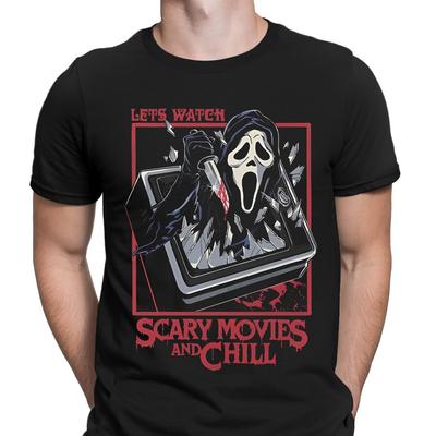 Guardiamo Film Spaventosi Halloween Scream Horror Spettrale Inquietante Magliette da Uomo #GVE