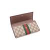 Gucci Ophidia Tre Porcellini Stampa Logo Striscia Web Lunga Patta Tela Pelle Borsa Portafoglio Portafoglio Unisex Beige 557803-9U8KT-8748