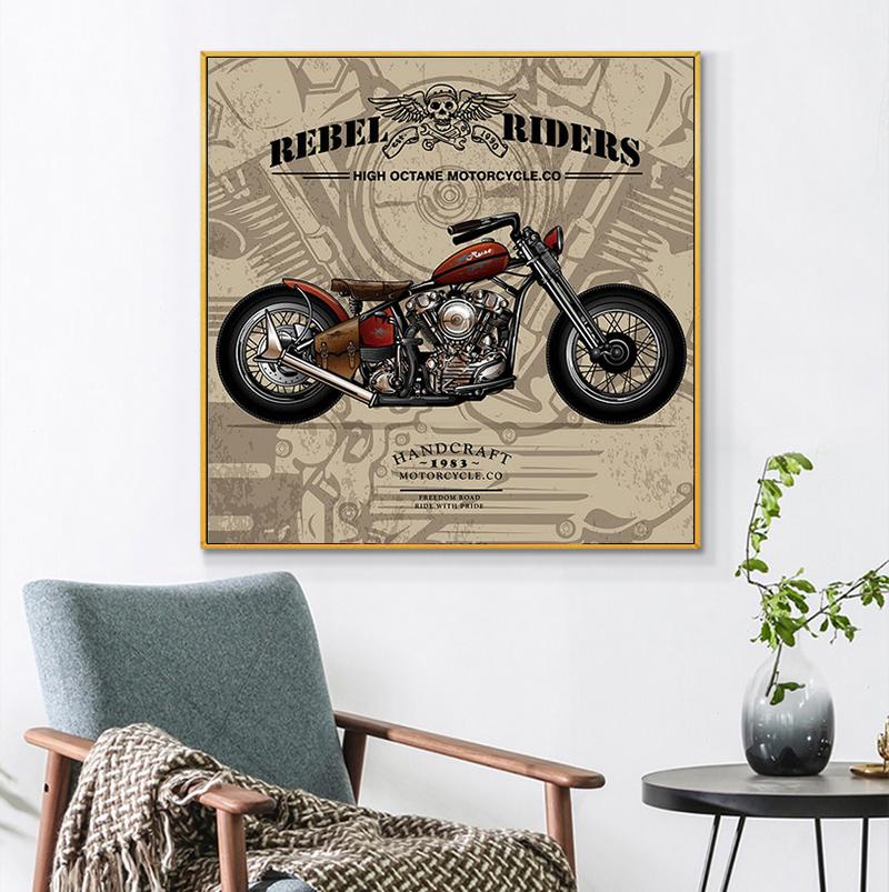 Classic Vintage Motorcycle Canvas Painting Nordic Poster and Prints Wall Art Picture for Living Room On The Wall Home Decor