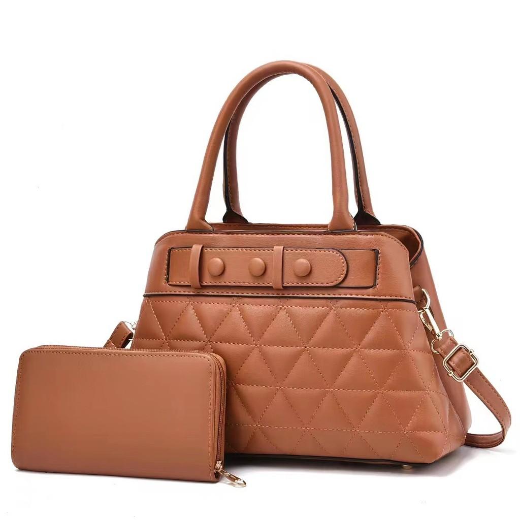 Stylish Two Piece Set Womens Quilted Letter Bag Elegant Casual Tote Bag In Black Wine Blue Beige Khaki Pink Yellow