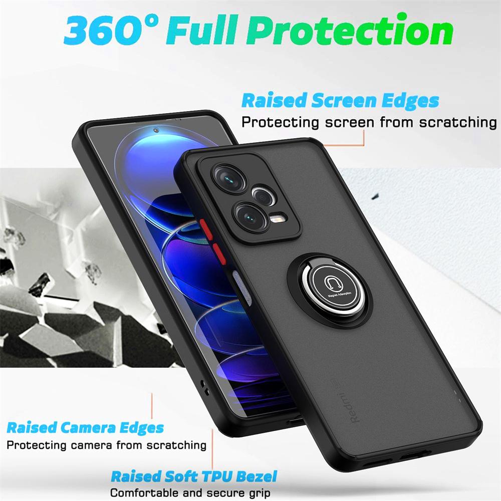 With Ring Holder Case For Xiaomi Redmi Note 12 11 12s 10 9 8 Pro Magnetic Cover For Redmi 10 10C 12 13 Protective Back Case