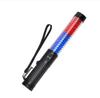 Rechargeable LED Traffic Baton with Whistle: Red/Blue Flash, Magnetic, 30cm