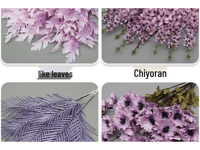 10-Piece Purple Floral Artificial Flower Set for Wedding and Aisle Decor