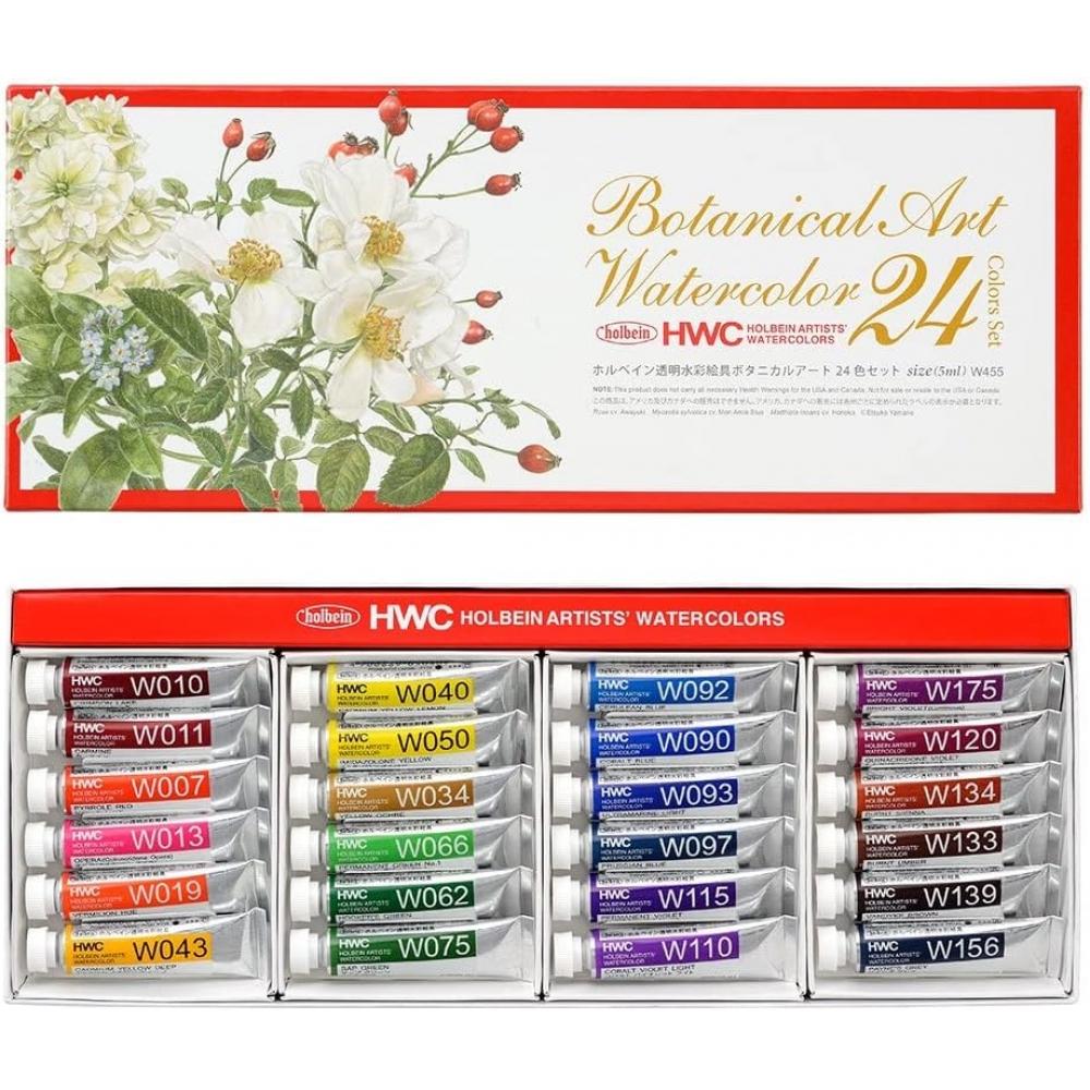Holbein Clear WaterColor W455 5ml Botanical Art 24 Color Set 3455 Single