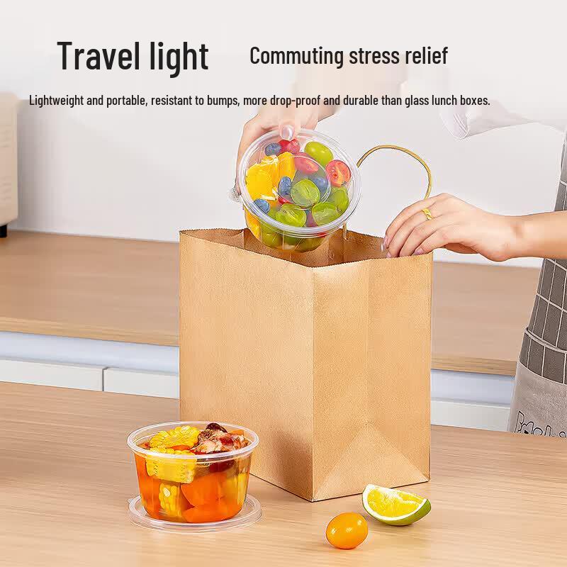 temeiju Disposable Microwavable Food Bowls with Lids, 30 Sets