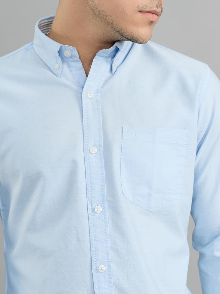 Monte Carlo Mens Slim Fit Solid Full Sleeve Shirt