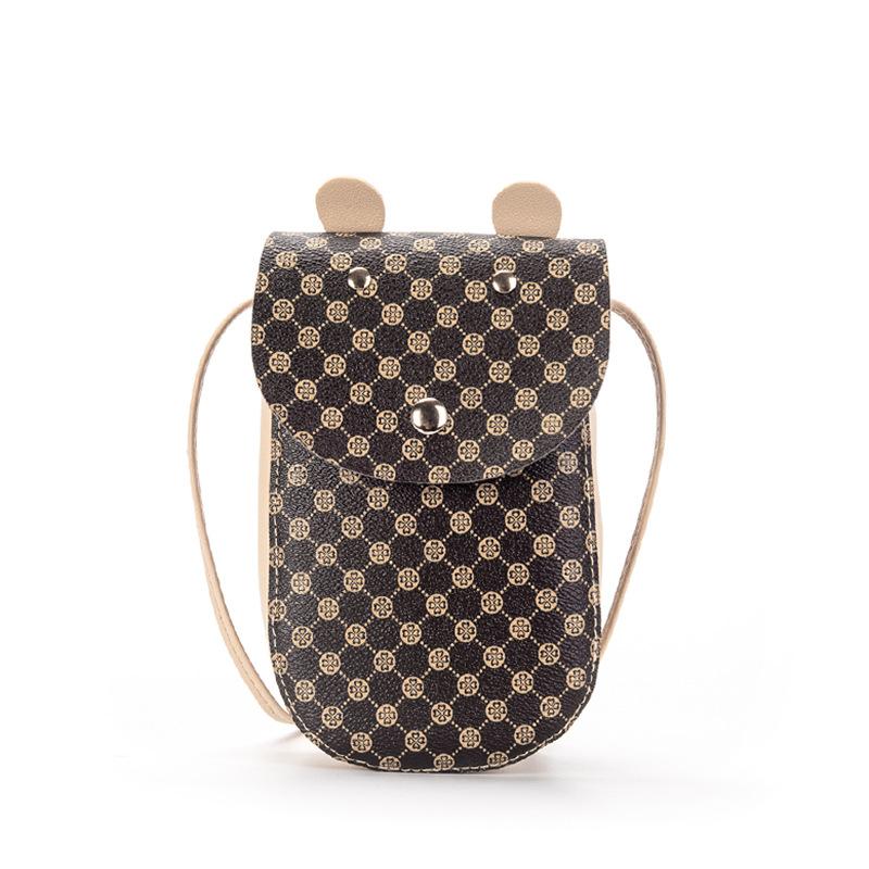 Printed single shoulder crossbody mobile phone bag versatile niche cute women's bag