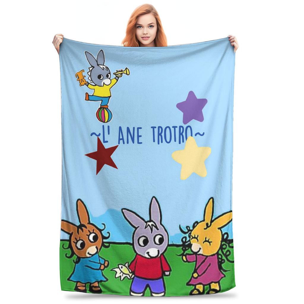 Trotro Collage Cute Cartoon Blanket Portable Fleece Sofa Throw Blanket for Couch Bedding Travel Throws Bedspread Quilt