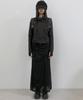 Peulleeoeob Asymmetrical Draped Long Skirt (Fl-263_Black)