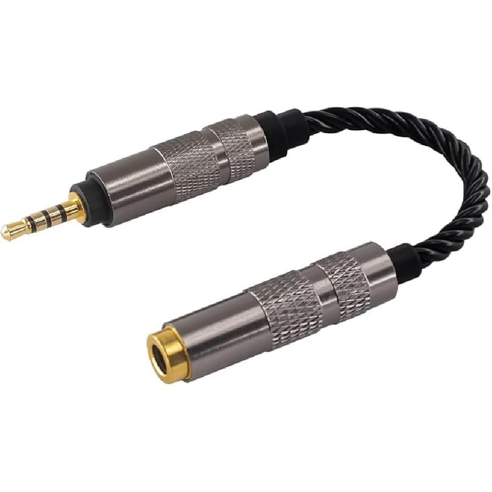 Okcsc Headphone Adapter 4.4mm Male To 3.5mm Female Adapter for 3.5mm Cable Connected To Balanced 4.4mm Player Device High Stereo Audio Converter OFC