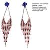 1 Pair Independence Day Tassel Drop Earrings Red Blue Rhinestone Sparkling Stud Earrings USA