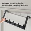 5/6 Hooks Hanger Hooks Aluminum Alloy Behind Door Hook Durable Clothes Hanging Rack  for Bathroom