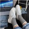 2025 Women's Korean Platform Sneakers - Breathable Low Top White Shoes, Ins Fashion Casual Slip-Ons