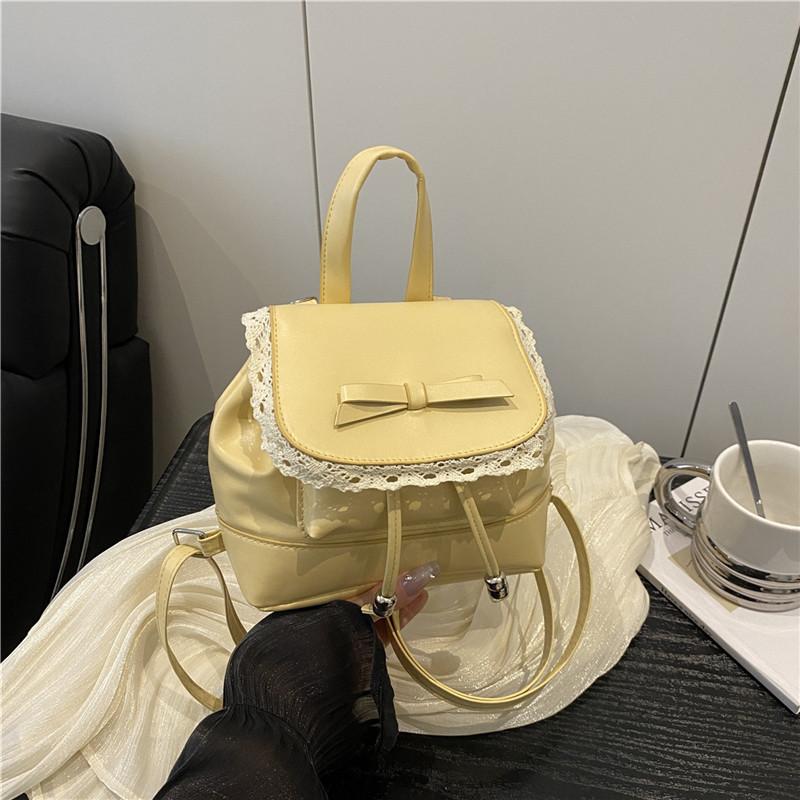 

Студенческая сумка женская 2025 лето корейская версия новая ins трендовая модная рюкзак чувство ниша балетный стиль женская сумка жёлтый