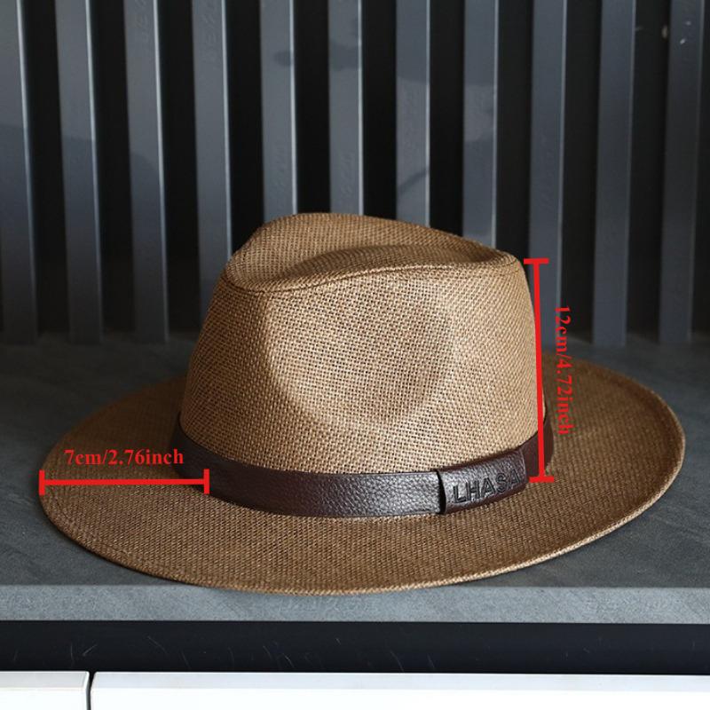 Spring Summer New Panama Straw Hat Fashion British Style Sun Protection Hat For Men Belted Paper Straw Beach Cap For Women