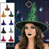 Cappello da Strega in Velluto su Base TNT con Struttura in Fil di Ferro, Cappello Appuntito Arricciato per Partecipanti a Festival e Feste