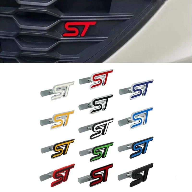 cjszap1 3D Metal ST Front Grille Emblem Badge Car Rear Trunk Fender Sticker For Ford Focus Mondeo Fiesta Edge Escort MK2 MK3 MK4 MK5 MK7