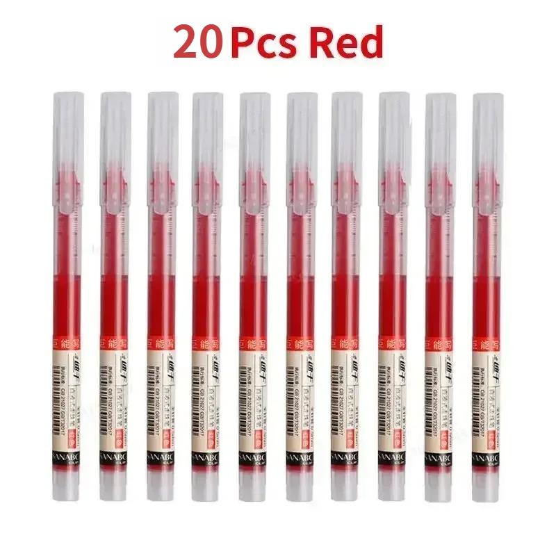 10/20PCS High Quality Needle Type Gel Pens Black Blue Red Ink Straight Liquid Pen  Stationery School & Office Supplies
