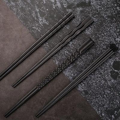 10 Pairs Japanese Chinese Chopsticks Food Black Sushi Sticks Reusable Korean Chopsticks Set Metal Alloy Tableware Palillos Chino