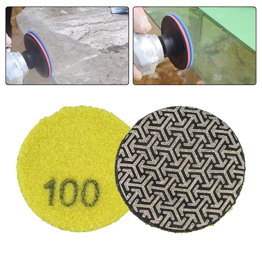 1pc 50mm 60-400# Grit Electroplated Emery Dry Polishing Pad For Wood Metal Glass Granite Marble Sanding Disc