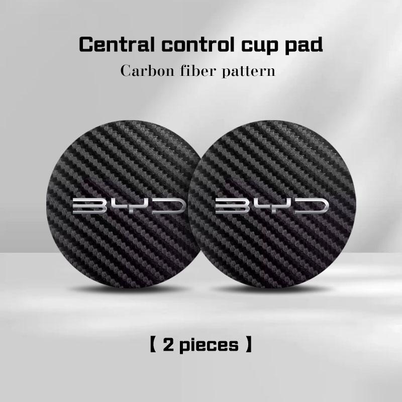 

For BYD Sealion 7 Song Plus Atto 3 Han Tang Qin Seal Dolphin 2Pcs Car Coaster Water Cup Anti-slip Pad Leather Mat Accessories