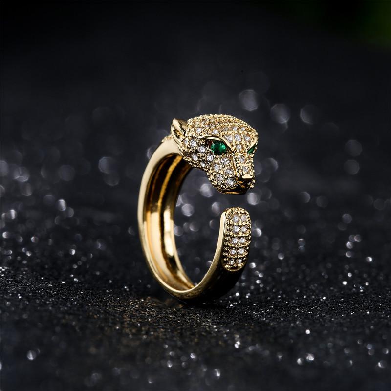 Original Gold leopard shape animal rings for men's woman wedding  gold color finger rings classics Brand