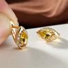Luxury Vintage Style Stud Earrings with Oval Cut Gemstone and Intricate Metalwork Lightweight Fashion Jewelry for Women and Girls