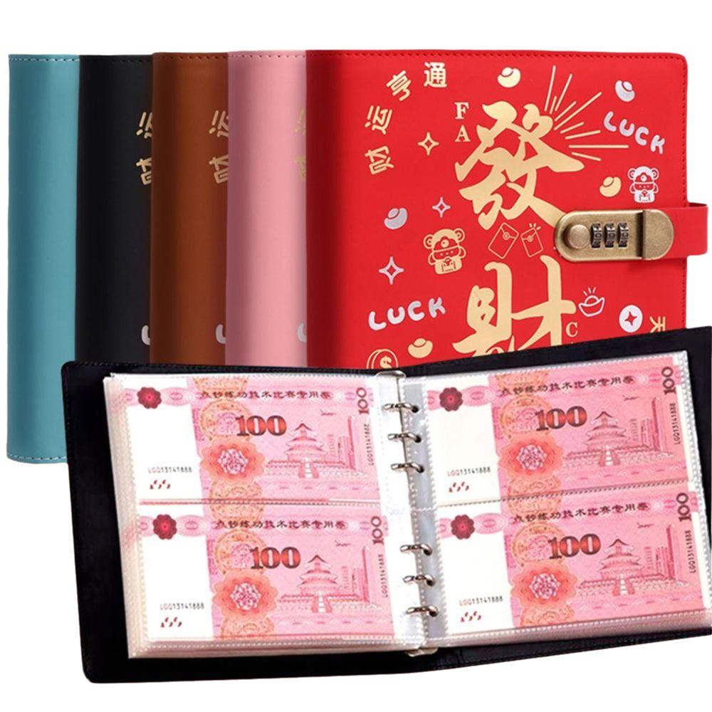 With Password Lock 200 Envelopes Money Saving Challeng PU Save Money Money Collection Book Waterproof Large Capacity