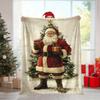 Santa Claus Pattern Flannel Blanket - Soft and Warm, Suitable for Sofas, Beds, Camping, and As a Holiday Gift for Boys and Girls