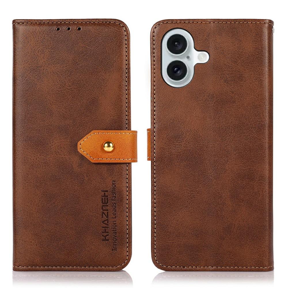 

KHAZNEH For iPhone 17 Wallet Phone Case Stand Leather Flip Cover Brown
