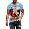Funny Men's T-Shirts Santa Claus Christmas Oversized Short Sleeve with Snowflakes Print Red Casual O-Neck Outfit Men Clothing